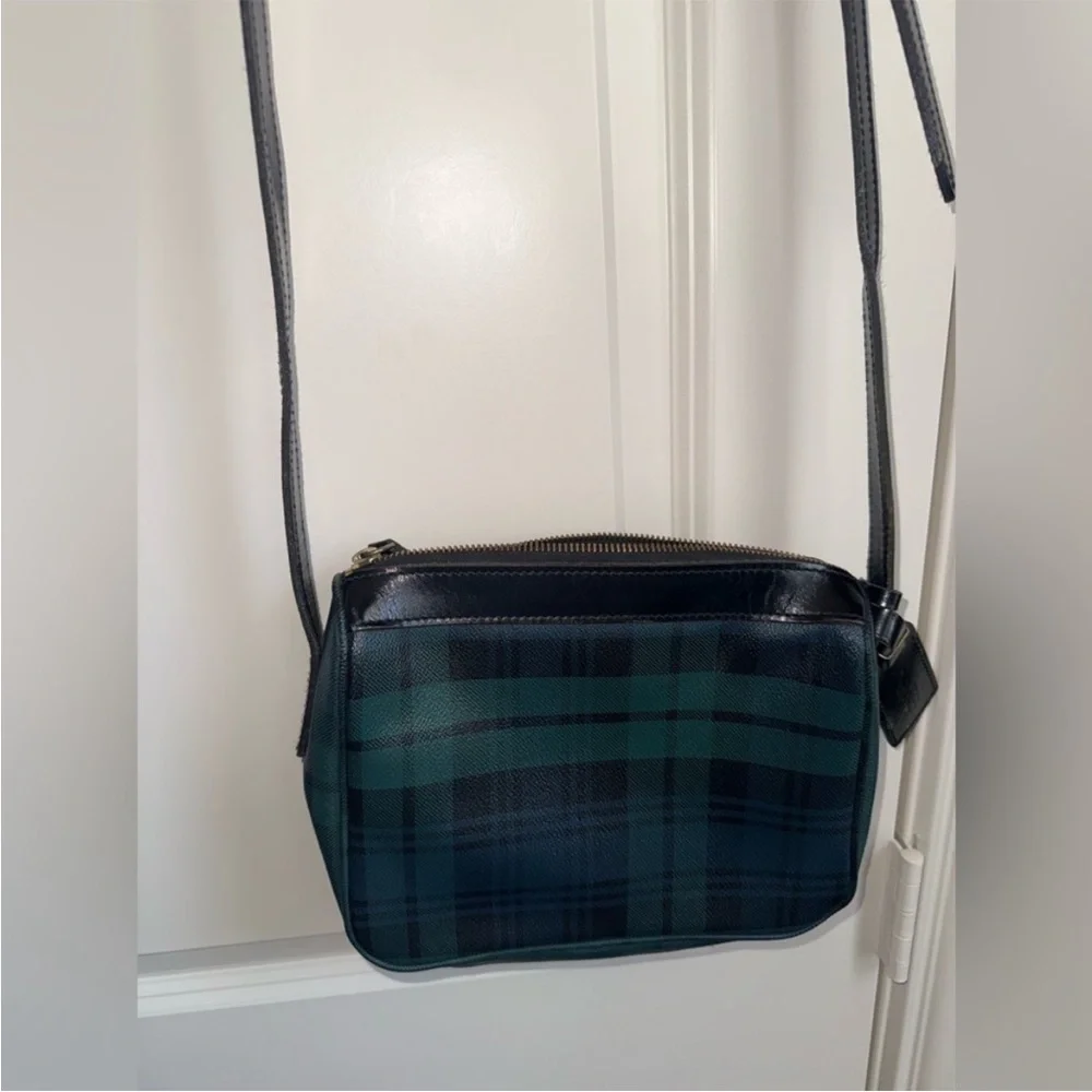 POLO RALPH LAUREN Plaid Shoulder Bag‎ Crossbody Vintage with Luggage Tag